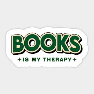 Books Is My Therapy Retro Style Sticker